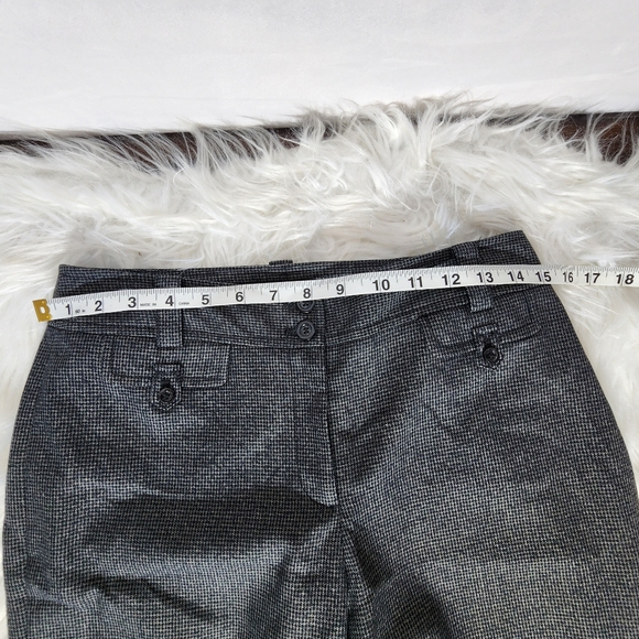 Ann Taylor Black and Gray Herringbone Trouser Pants, Size 2 - Picture 7 of 8